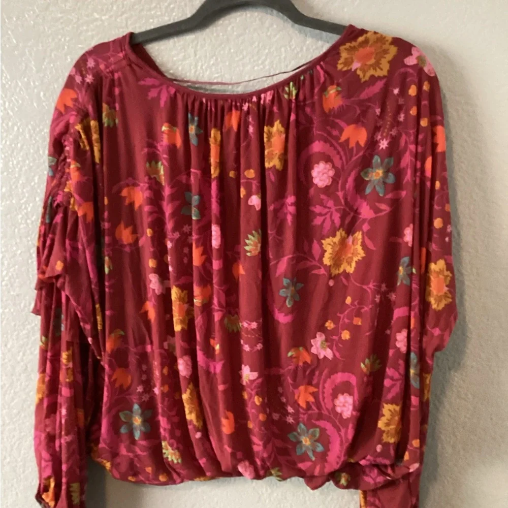 Free People Wild Flower Boho Blouse